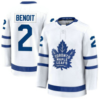 Toronto Maple Leafs #2 Simon Benoit Away Premium White Jersey