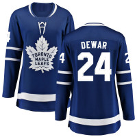 Toronto Maple Leafs #24 Connor Dewar Women's Home Breakaway Blue Jersey