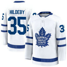 Toronto Maple Leafs #35 Dennis Hildeby Away Premium White Jersey