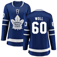 Toronto Maple Leafs #60 Joseph Woll Women's Home Breakaway Blue Jersey