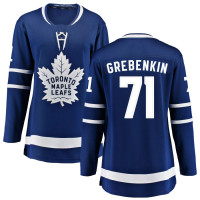 Toronto Maple Leafs #71 Nikita Grebenkin Women's Home Breakaway Blue Jersey
