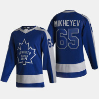 Men Toronto Maple Leafs Ilya Mikheyev #65 2021 Season Reverse Retro Special Edition Authentic Blue Jersey