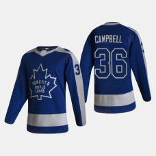 Men's Toronto Maple Leafs Jack Campbell #36 2021 Season Reverse Retro Authentic Blue Jersey Men's Toronto Maple Leafs Jack Campbell #36 2021 Season Reverse Retro Authentic Blue Jersey