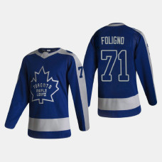 Men's Toronto Maple Leafs Nick Foligno #71 2021 Season Reverse Retro Authentic Black Jersey