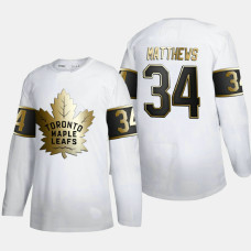 Men's Toronto Maple Leafs Auston Matthews #34 2020 Lady Byng Trophy White Jersey