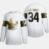 Men's Toronto Maple Leafs Auston Matthews #34 Golden Edition White Authentic Jersey