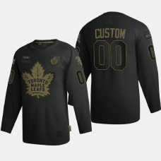 Men Toronto Maple Leafs Customized #00 2020 Veterans Day Authentic Black Jersey