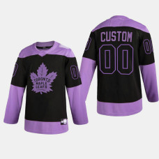 Toronto Maple Leafs Customized 2021 Hockey Fights Cancer Night Purple Jersey