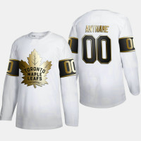 Men's Toronto Maple Leafs Customized #00 Golden Edition White Authentic Jersey