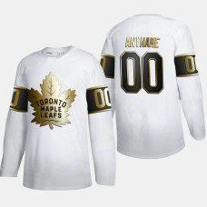 Men's Toronto Maple Leafs Customized #00 Golden Edition White Authentic Jersey