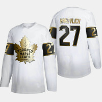 Men's Toronto Maple Leafs Frank Mahovlich #27 Golden Edition White Retired Authentic Jersey