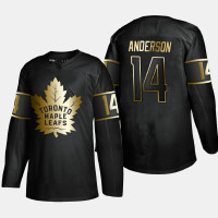 Men's Toronto Maple Leafs Joey Anderson #14 Golden Edition Black Authentic Player Jersey