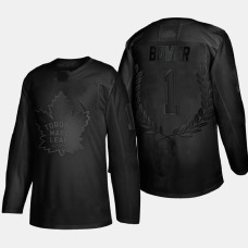 Toronto Maple Leafs Johnny Bower #1 Vezina Trophy Black Award Jersey