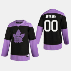 Maple Leafs Customized #00 Hockey Fights Cancer Practice Black Jersey