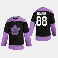 Maple Leafs William Nylander #88 Hockey Fights Cancer Practice Black Jersey