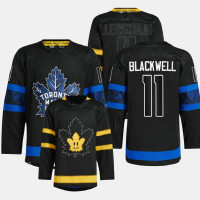 Colin Blackwell #11 Toronto Maple Leafs Black Jersey 2022 Alternate Drew house Authentic Reversible