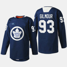 Doug Gilmour Toronto Maple Leafs Primary Logo 2022 Navy #93 Jersey Warm Up