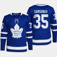 Ilya Samsonov #35 Toronto Maple Leafs Blue Jersey 2022 Primegreen Authentic Home Ilya Samsonov #35 Toronto Maple Leafs Blue Jersey 2022 Primegreen Authentic Home