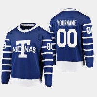 Toronto Arenas Customized #00 Throwback Breakaway Player Blue Jersey