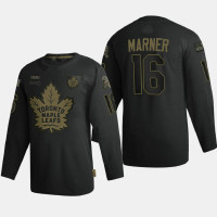 Men Toronto Maple Leafs Mitchell Marner #16 2020 Veterans Day Authentic Black Jersey