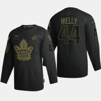 Men Toronto Maple Leafs Morgan Rielly #44 2020 Veterans Day Authentic Black Jersey