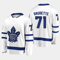 Men Toronto Maple Leafs Adam Gaudette #71 Away 2022 Breakaway Player White Jersey Men Toronto Maple Leafs Adam Gaudette #71 Away 2022 Breakaway Player White Jersey