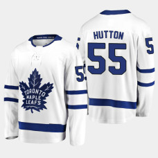 Men's Toronto Maple Leafs Ben Hutton #55 Away 2021 White Jersey