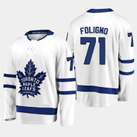 Men's Toronto Maple Leafs Nick Foligno #71 Away 2021 White Jersey