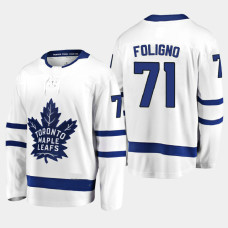 Men's Toronto Maple Leafs Nick Foligno #71 Away 2021 White Jersey