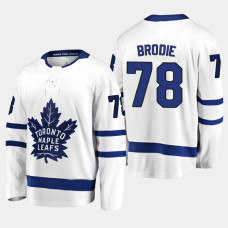Men's Toronto Maple Leafs T. J. Brodie #78 Away 2020-21 Breakaway Player White Jersey
