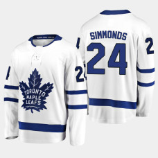 Men's Toronto Maple Leafs Wayne Simmonds #24 Away 2020-21 Breakaway Player White Jersey