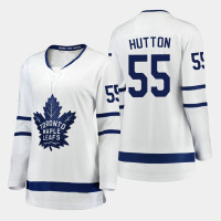 Women Toronto Maple Leafs Ben Hutton #55 2021 Away White Jersey