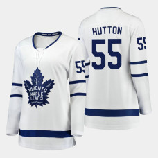 Women Toronto Maple Leafs Ben Hutton #55 2021 Away White Jersey
