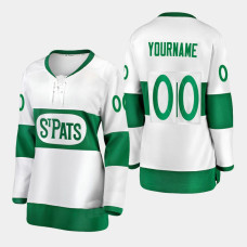 Women's Toronto St. Pats #00 Customized Premier White Jersey