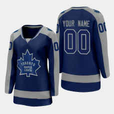 Women's Toronto Maple Leafs Customized #00 2020-21 Reverse Retro Special Edition Royal Jersey