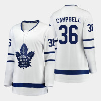 Women Toronto Maple Leafs Jack Campbell #36 2021 Away White Jersey
