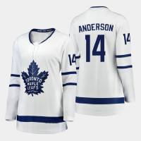 Women's Toronto Maple Leafs Joey Anderson #14 2020-21 Away Breakaway Player White Jersey