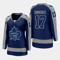 Women's Toronto Maple Leafs Wayne Simmonds #17 2020-21 Reverse Retro Special Edition Royal Jersey