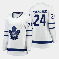 Women's Toronto Maple Leafs Wayne Simmonds #24 2020-21 Away Breakaway Player White Jersey