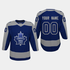 Youth Toronto Maple Leafs Customized #00 Reverse Retro Replica 2020-21 Jersey Blue