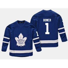 Youth Toronto Maple Leafs Retired Johnny Bower #1 Replica Player Home Blue Jersey